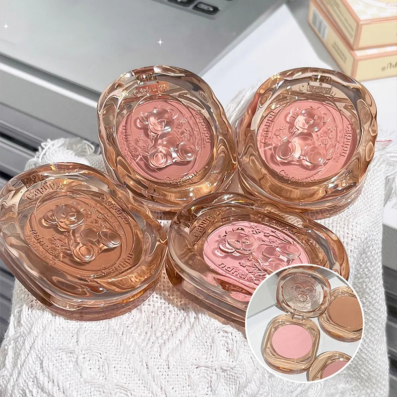 Bear Blush Matte Mist Face Non-Fly Powder White Brightening Blush Trim Solid Base Blush Tray