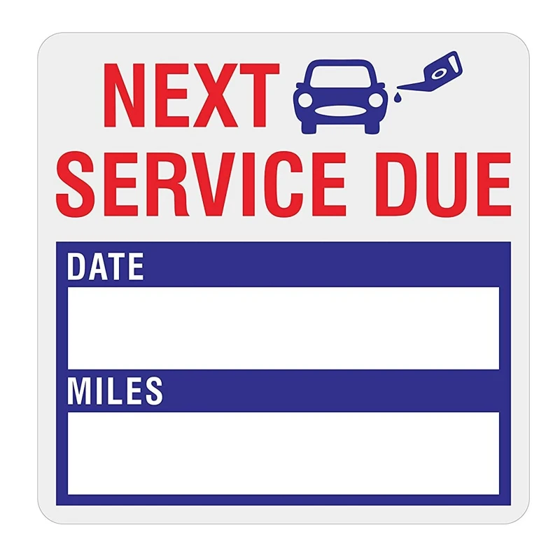 Oil Change Reminder Stickers Service Reminder Labels 2 inches x 2 inches