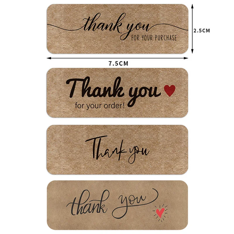 120Pcs Thank You for Your Order Stickers Kraft/Pink Labels for Envelope Sealing for Small Business Decor Scrapbook Sticker