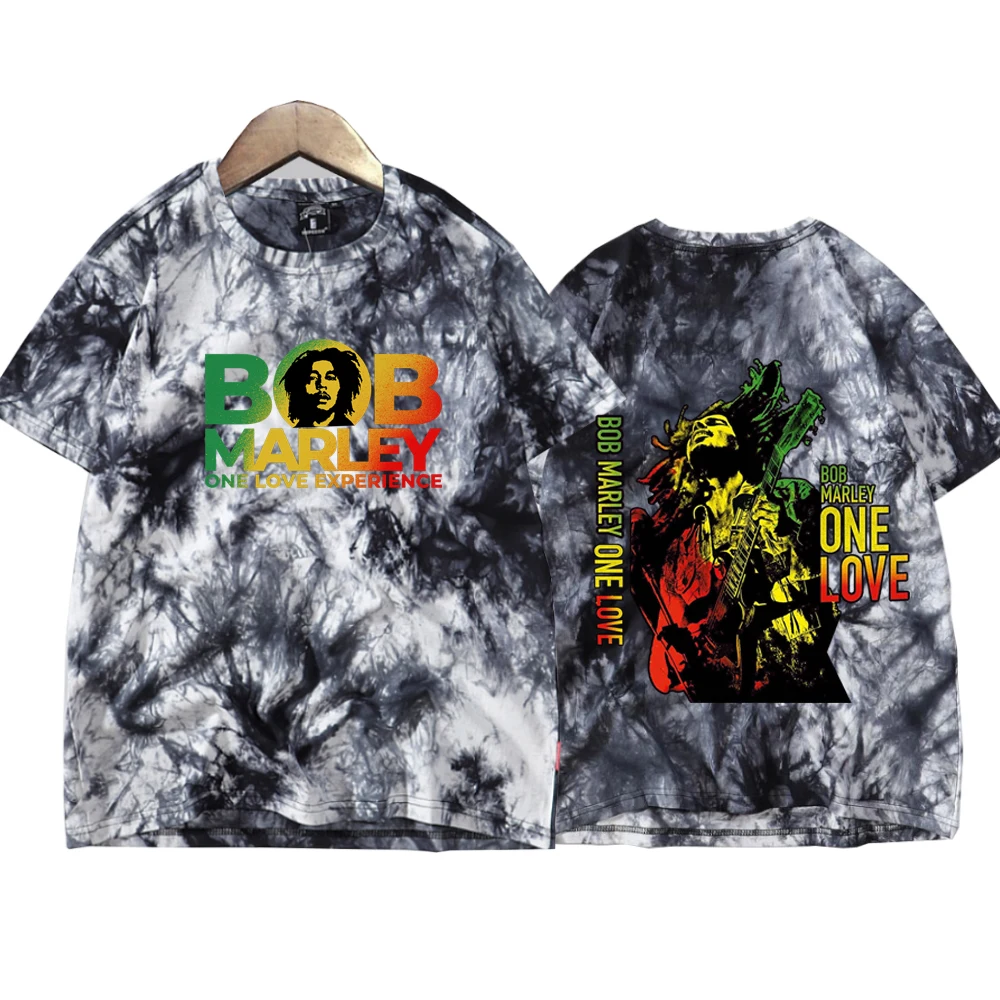 Bob Marley 2024 Tie Dye Shirts Unisex Round Neck Short Sleeve Popular Music T-Shirt