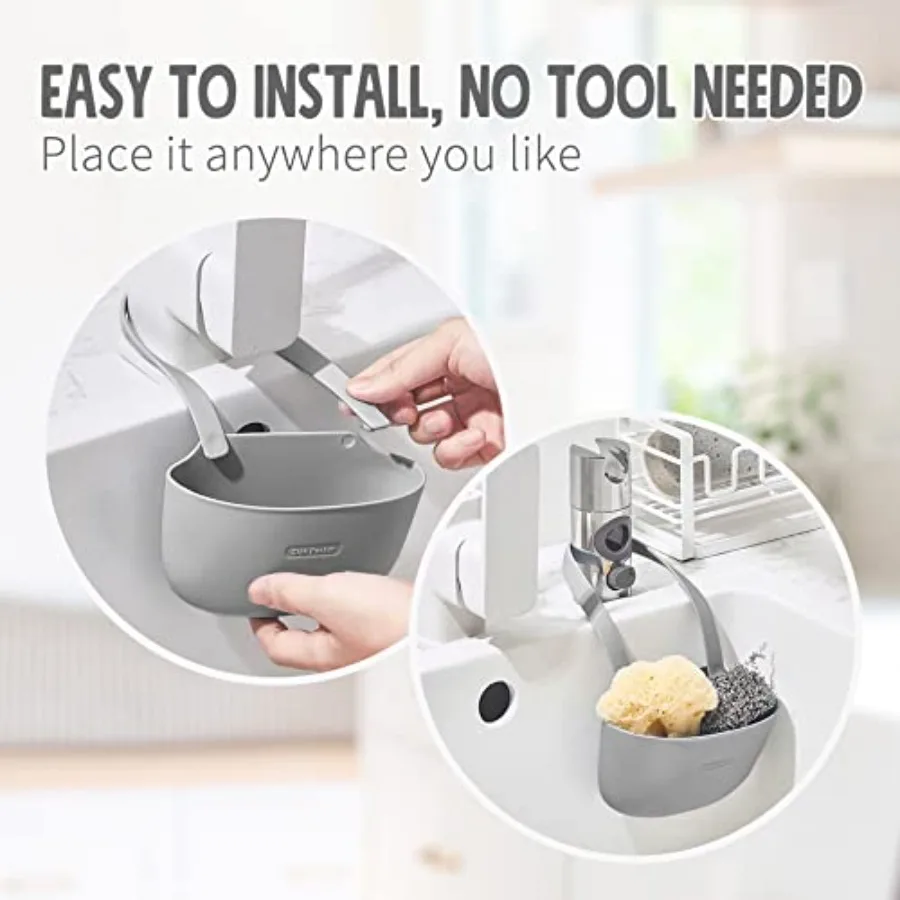 Silicone Sponge Holder for Kitchen Sink Bags Set of 2 - Easy to Use Soap Holder No Installation Needed Kitchen Sink Caddy - Kit