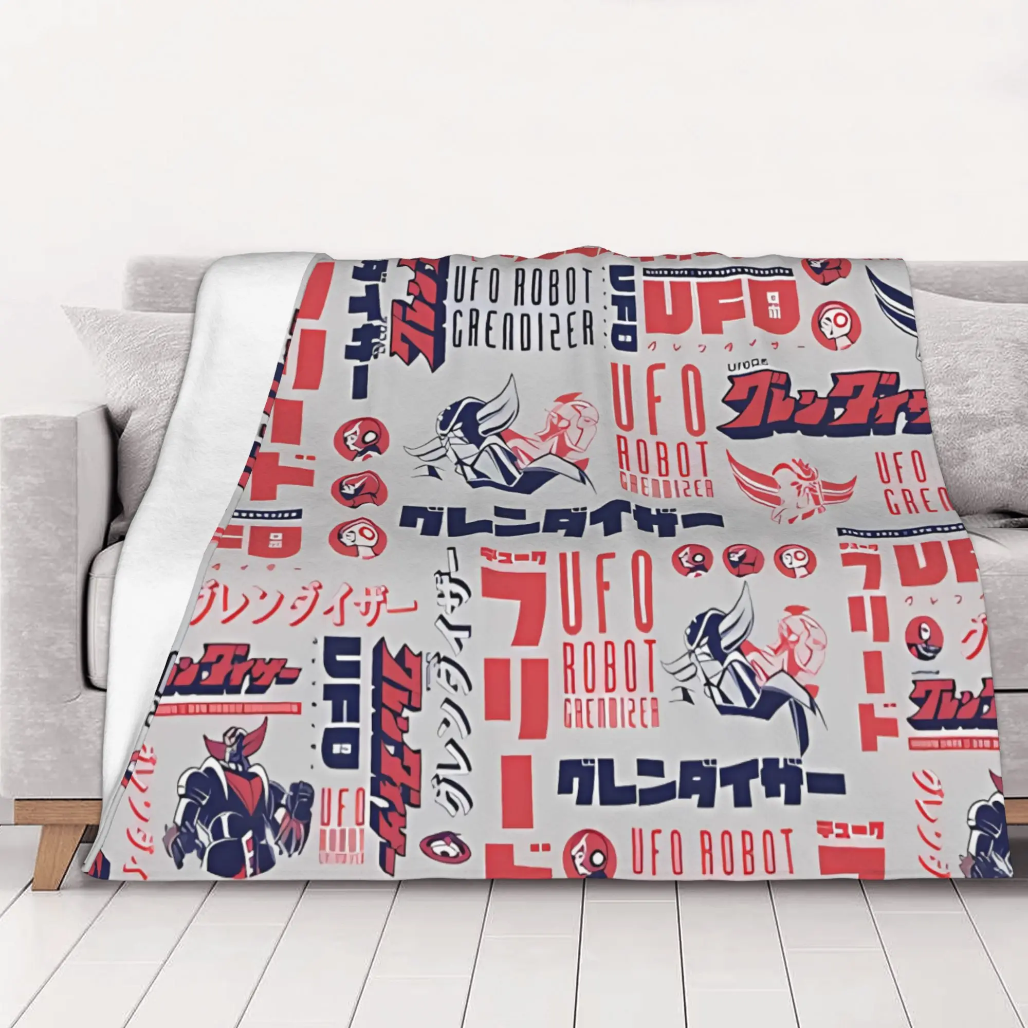 1PC Ufo Texture Goldorak home room decorations Winter Blankets for Adults Bedding Home Interior Sofa Knee