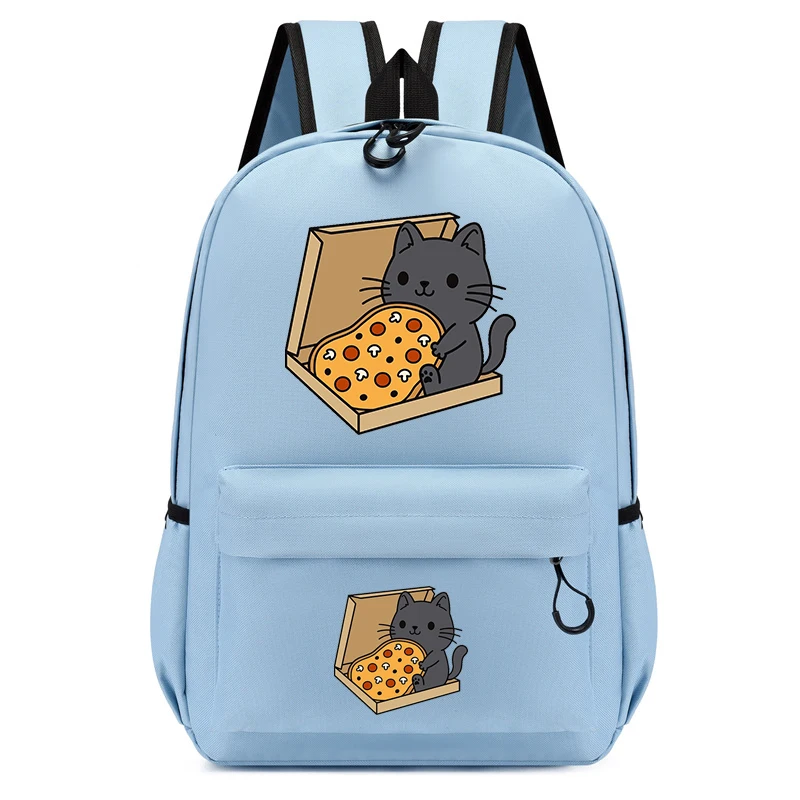 Sac d'école de dessin animé pour enfants, sacs à dos de chat de pizza pour adolescents, cartable de maternelle mignon, sac de livre d'anime, sac animal pour garçons et filles