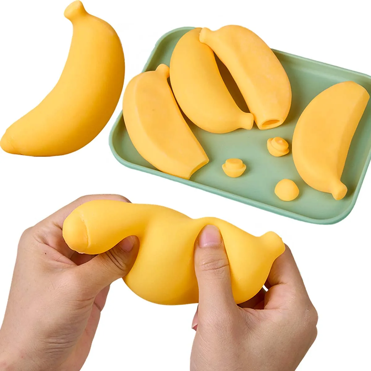 Kreatives Bananenförmiges TPR-Leerkugelgehäuse DIY Quetschspielzeug Stressabbau-Bastelwerkzeug Leere Kugelhülle zum Befüllen