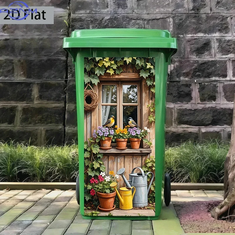 2D Flat Printing 1pc Trash Can Sticker ×inch, 