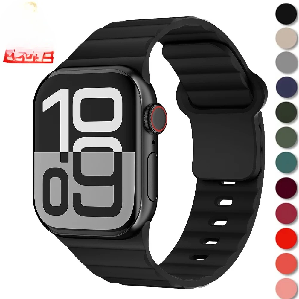 حزام سيليكون لساعة أبل باند 46 مللي متر 44 مللي متر 40 مللي متر 41 مللي متر 42 مللي متر 45 مللي متر سوار Correa iWatch Series 11 10 9 8 7 6 SE Ultra 3 2 49 مللي متر #1