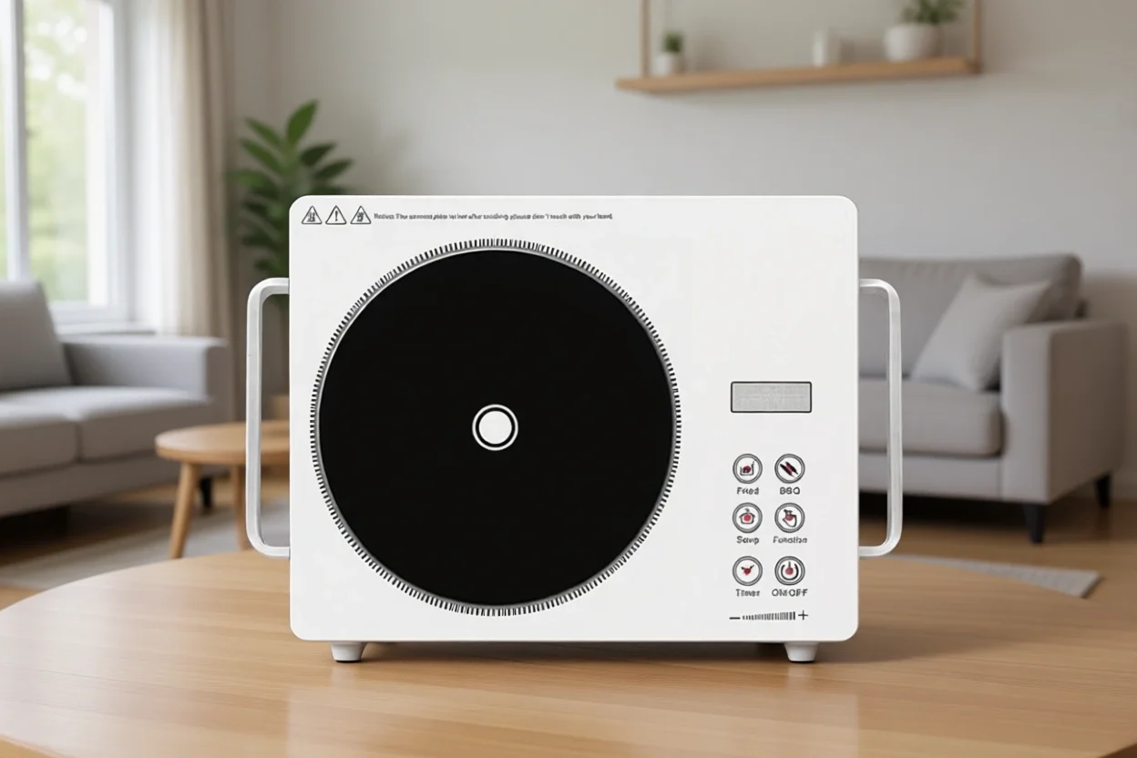 Portable 3500W Ceramic Induction Cooktop with Touch Controls and Timer for Home Camping Travel