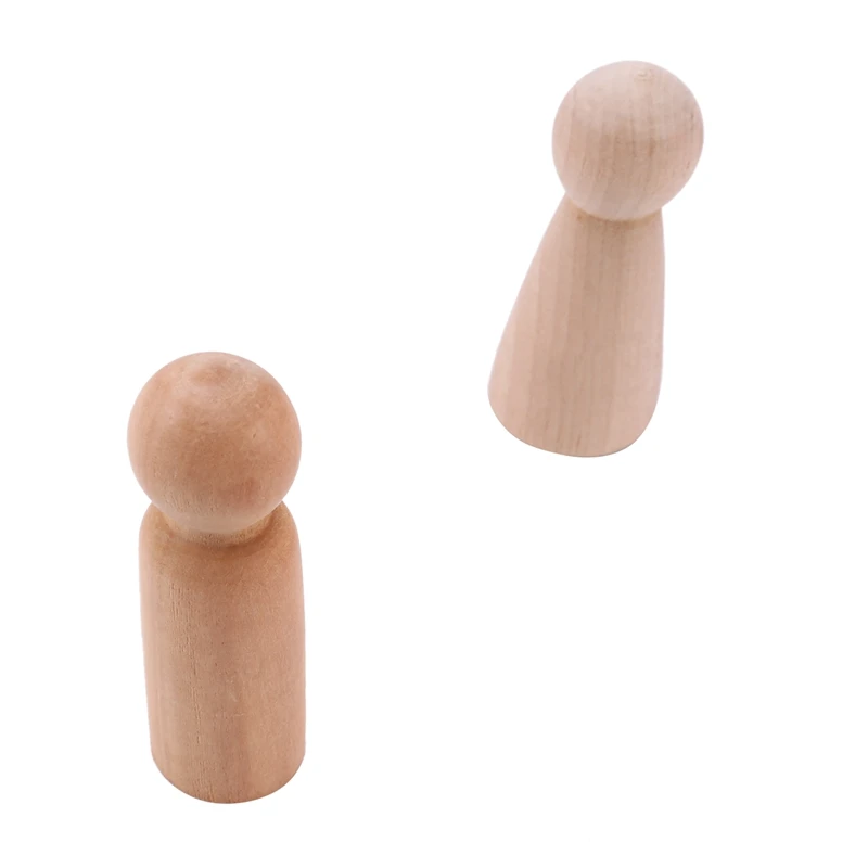 Wooden Peg Doll Unfinished Wooden People Plain Blank Bodies Angel Dolls For DIY Craft Pack Of 20