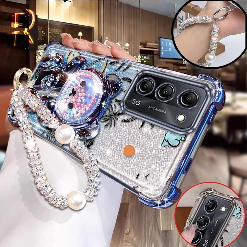 

A 55 Coconut tree prints Bracelet Holder Phone Case For Samsung A73 A56 A35 A53 A52 A55 A26 A32 A34 A36 A23 A51 A33 A54 Cover