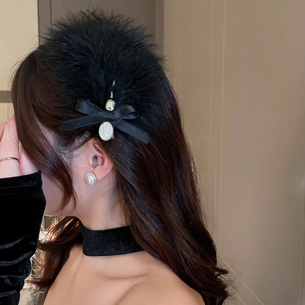 Photo Props Wedding For Women For Girl Diamond Gifts Hair Accessories Feather Hair Clip Female Barrettes Korean Style Hairpin