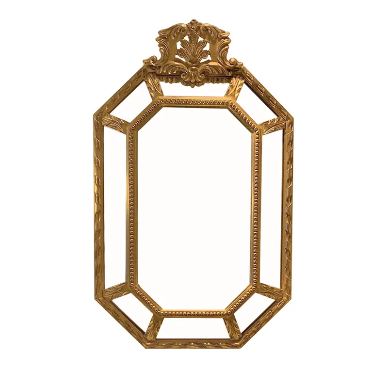 

Декоративное каминное зеркало в европейском стиле в стиле ретро, зеркало для мытья в ванной комнате с американской гравировкой, умное зеркало, противотуманный и противозапотевающий ремень, светодиодный