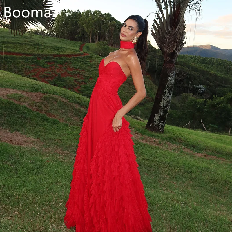 

Booma A-Line Prom Dresses Sleeveless Formal Gowns for Women Long Strapless Pleat Evening Dress Customized 2025
