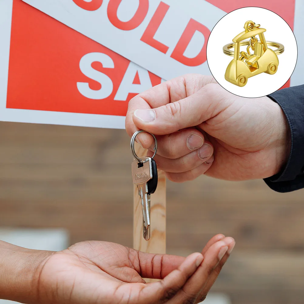 

3Pcs Creative Golf Cart Shape Keychains High-Quality Metal Pendant Charms for Key Ring Bag Decor Retro Key Hanging Ornaments