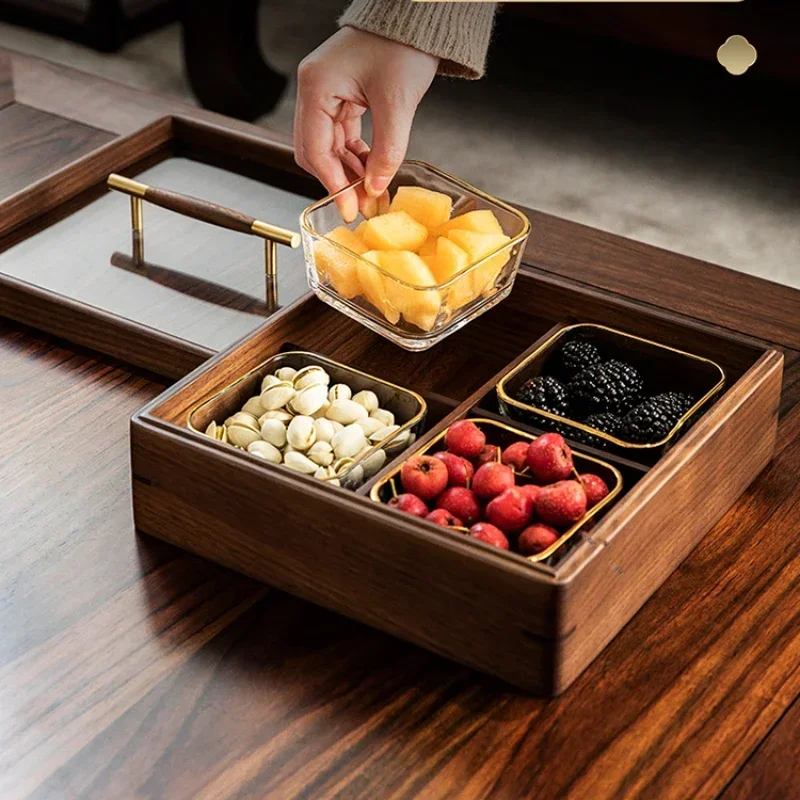 Solid wood, Chinese nuts, dried fruits, storage box, living room, household coffee table, fruit plate, dining room, candy