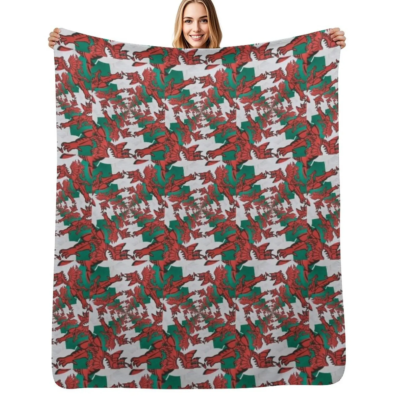 

The Welsh Dragon Abstract Throw Blanket wednesday warm winter Summer Beddings Bed Fashionable Blankets