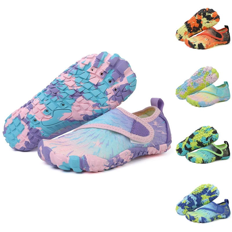 

Летняя обувь для воды для мальчиков и девочек, детская пляжная обувь босиком, обувь для плавания цвета морской волны для малышей, размер 26-38, дропшиппинг