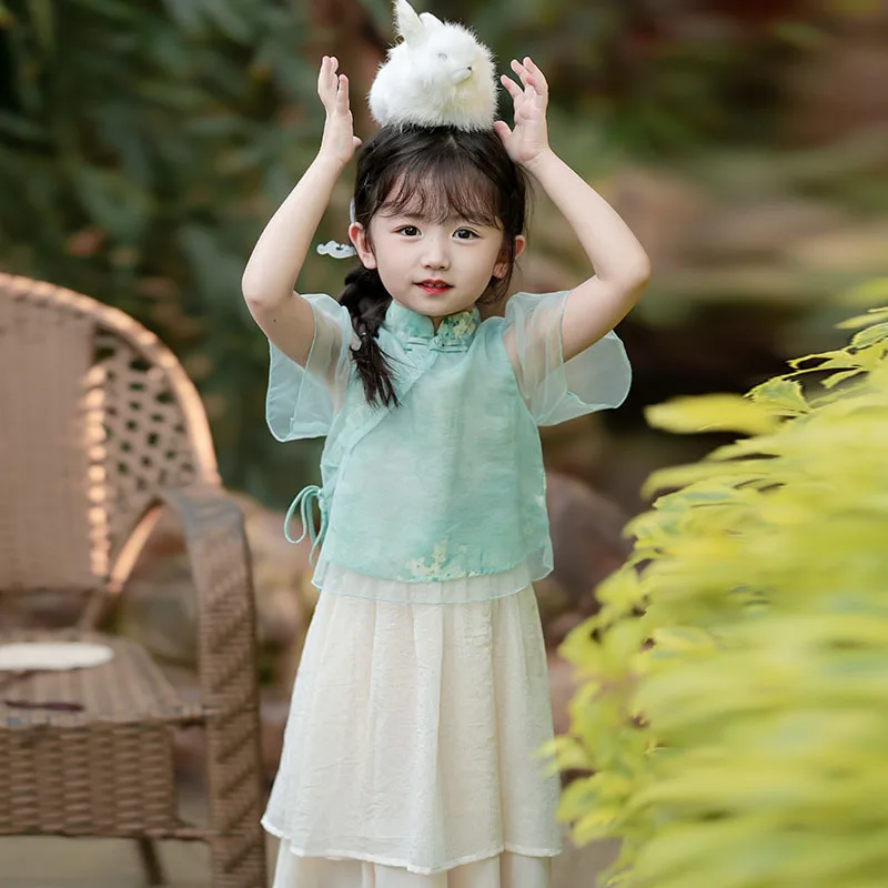 

Ancient Hanfu Two-Piece Set For 24 New Summer Girls, Chinese Style Tang Suit, Super Fairy Skirt