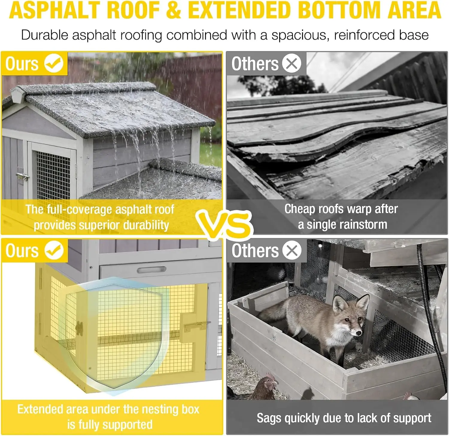 Compact Wooden Chicken Coop Hen House With Outdoor Run, Weatherproof Poultry Cage Shelter For Ducks Quails And Small Pets, Expandable Modular Animal Enclosure Station, Classic Natural