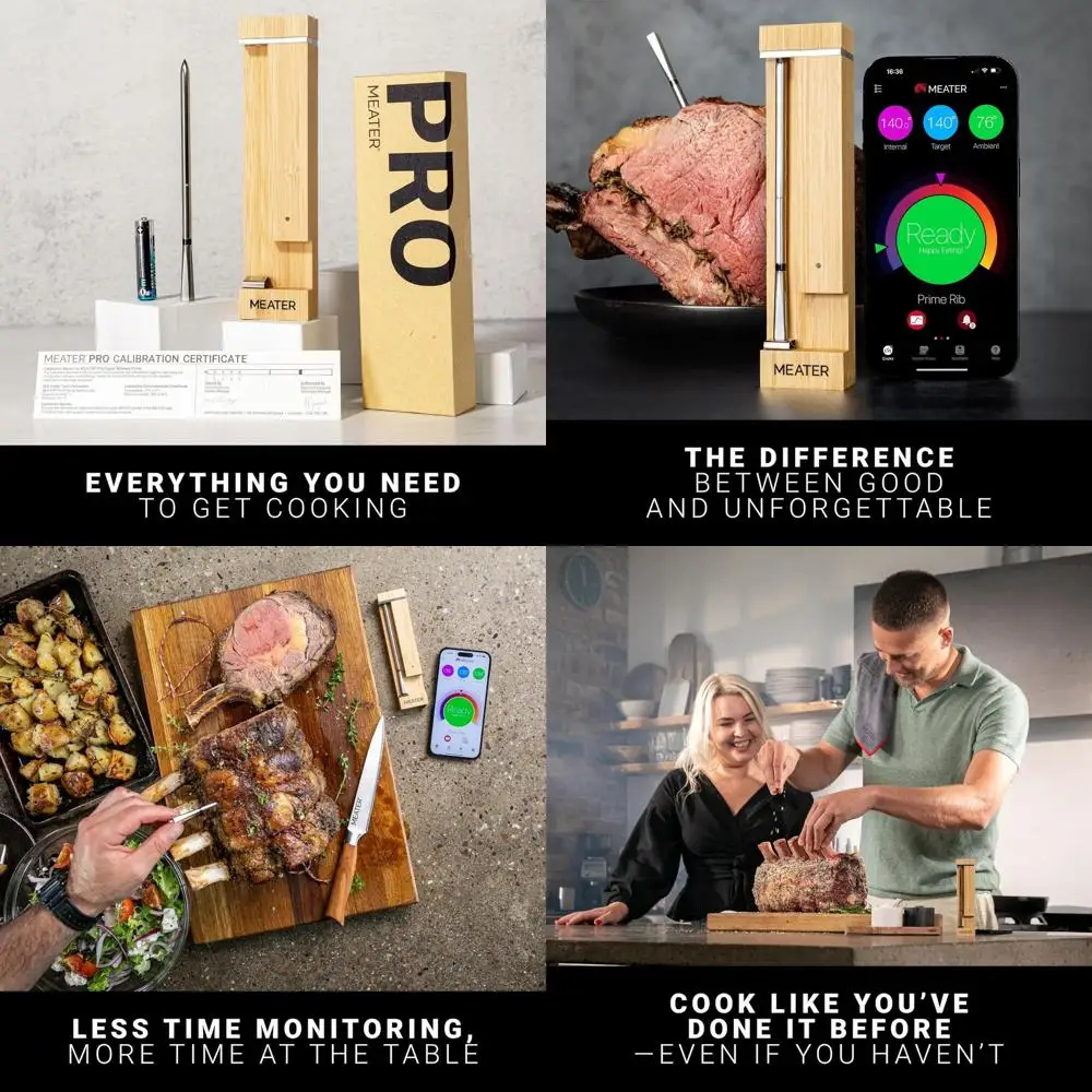 

Certified Digital Bluetooth Meat Thermometer | 1000°F Resistance | Long Range for BBQ, Oven, Grill, Smoker, Air Fryer, Deep Frye