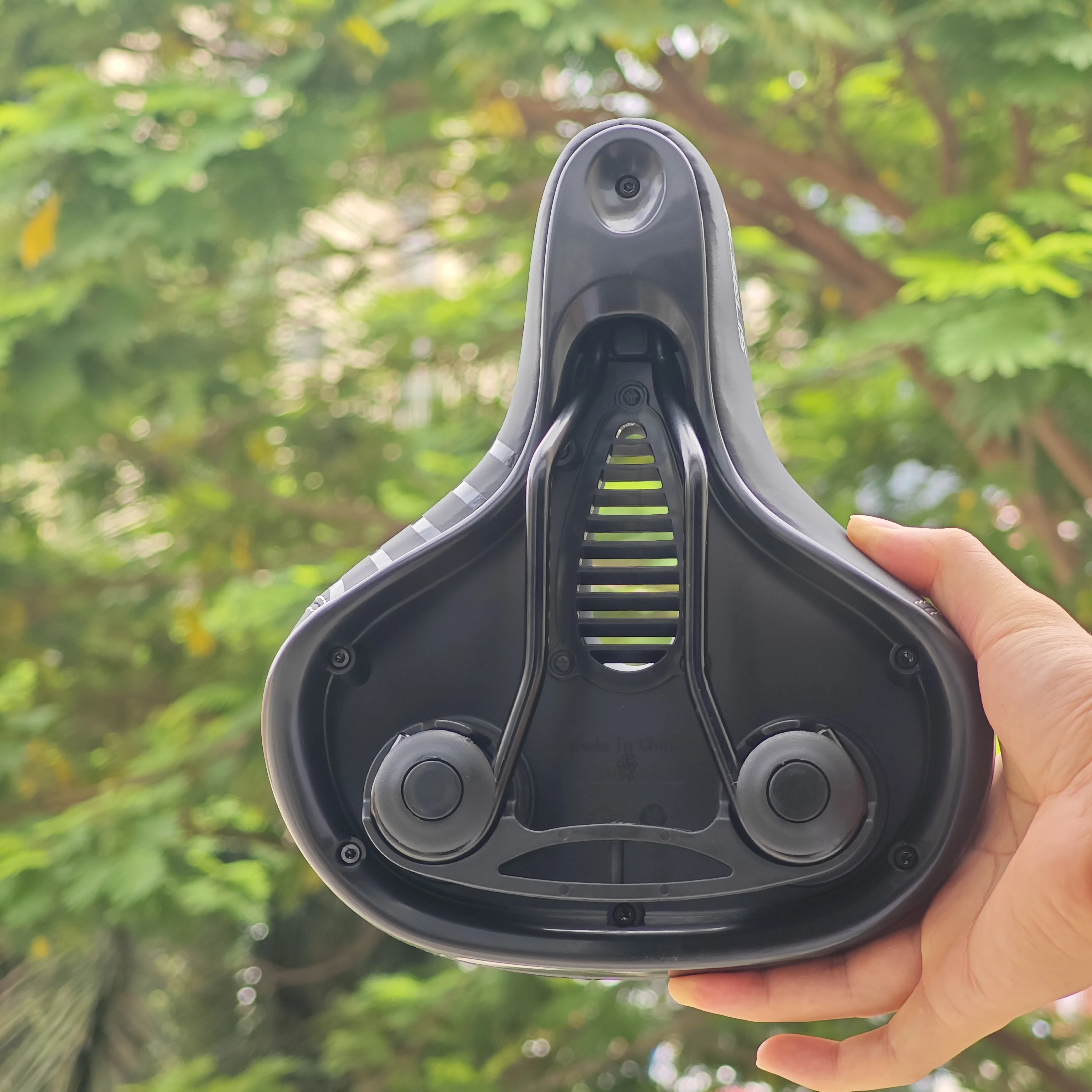 مقعد دراجة جبلية كبير الحجم من GOLDIX، مقعد دراجة عريض يشبه الأريكة، سرج مريح، دراجة كهربائية عالمية، مقعد دراجة ثابت #4