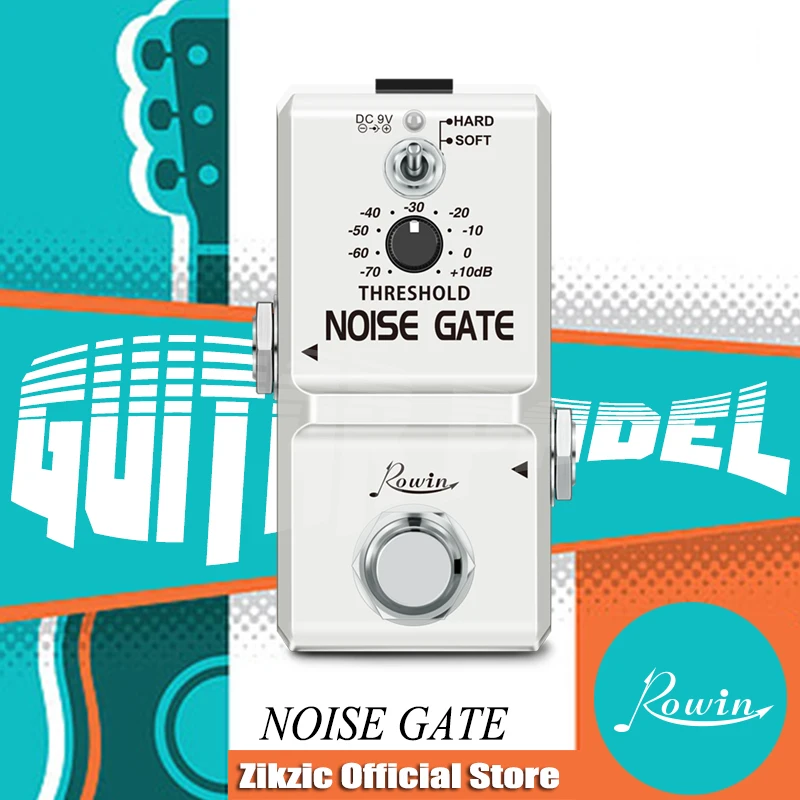 Rowin Guitar Noise Gate Pedal Noise Killer Pedals Noise Suppression Effects For Electric Guitar True Bypass Mini Size LN-319