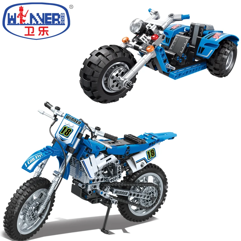 Wei Le-Motocicleta Mecânica Infantil Puzzle, Bloco de Construção, Montagem Tecnológica, Brinquedo Educativo, Carro Pequeno, Menino