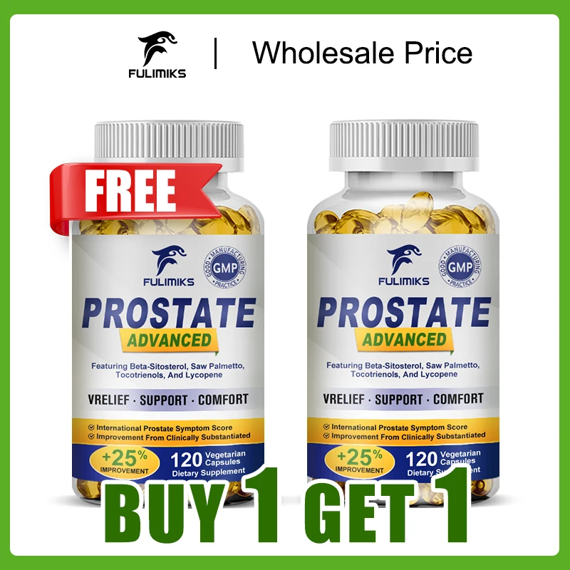 Buy 1 Get 1 Free! Natural Prostate Health Capsules, Relieve Frequent Urination, Support Bladder Control & Improve Sleep