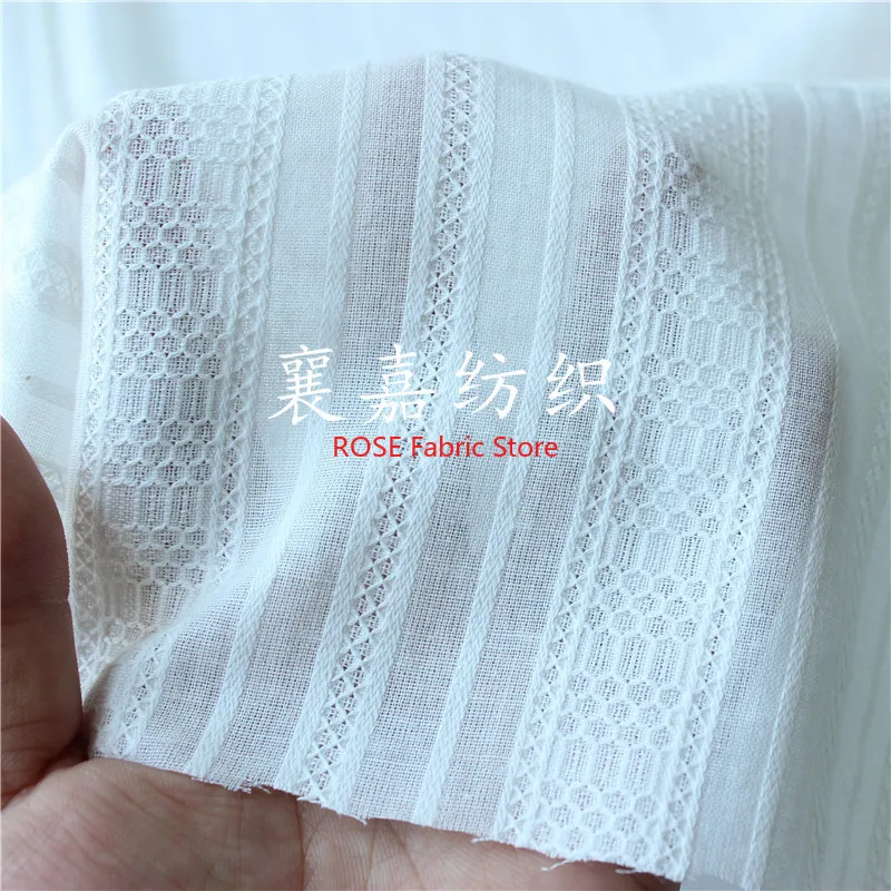 

Flower Striped Jacquard Cotton Fabric for skirts, Gown, dress, blouse, tops, table cover, costumes design