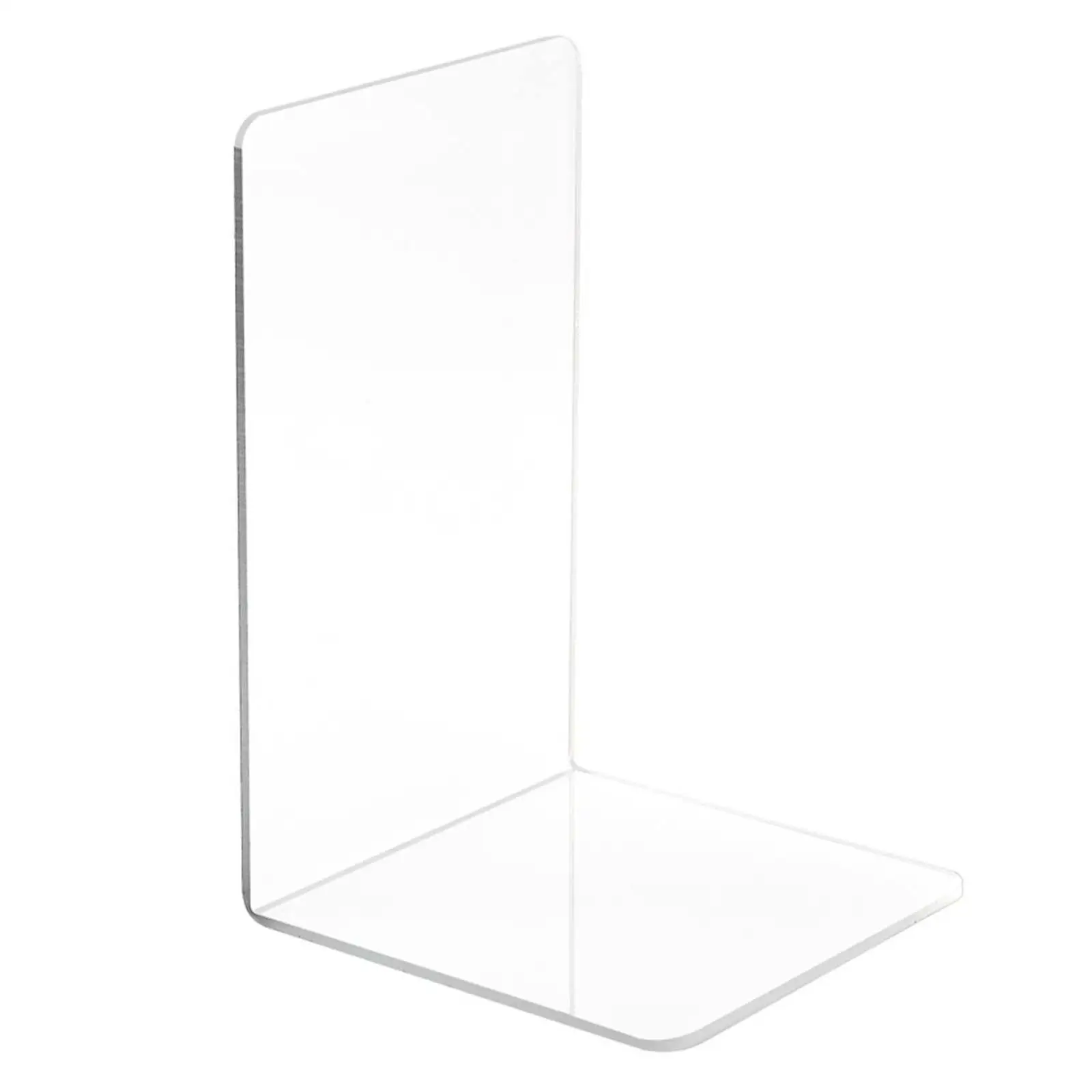 Acrylic Bookend Display Stand for Bookshelf Decor Non Skid Book Support Holder for Desk Study Room Kitchen Organizer