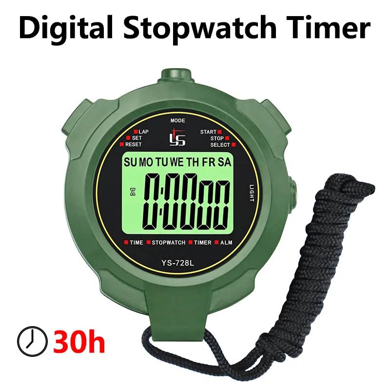 30h Stopwatch Timer Outdoor Sport Running Training Chronograph Timer 0.01s Accuracy Countdown Luminous LCD Digital Timer Counter