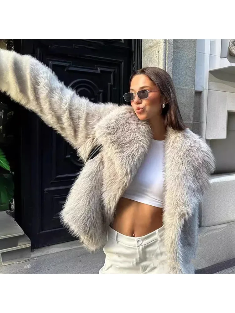 الأوروبية الأمريكية الشتاء فو الفراء طية صدر السترة الكبيرة الإجتماعي النبيلة الكلاسيكية الأنيقة المألوف التنقل يؤرخ الدفء ملابس خارجية لينة