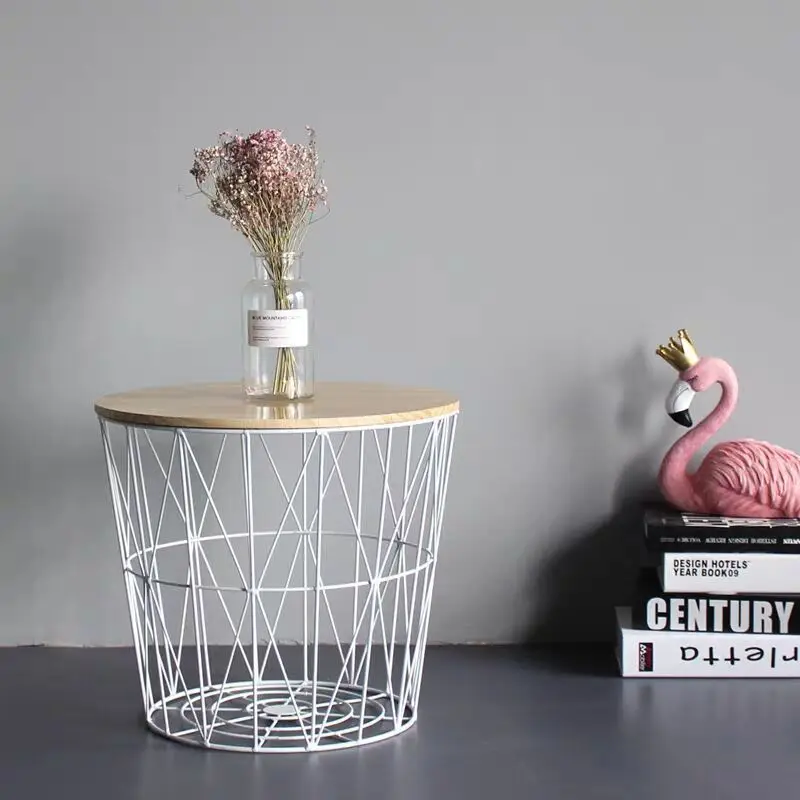 Wrought iron bedside table, multi-functional storage basket, several bedroom small tables, small apartment coffee tables, dirty