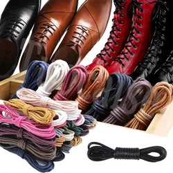 1Pair 2.5mm Length 60/90/100/120cm Cotton Waxed Shoelaces Round Oxford Shoe laces Boots Laces Waterproof Leather Shoelace