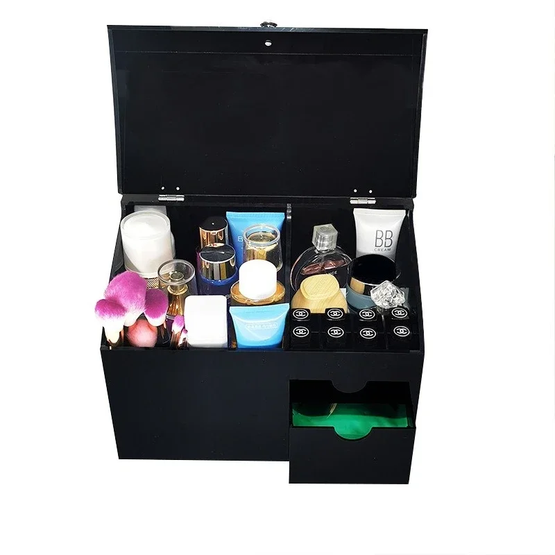 Black Acrylic Cosmetics Storage Box Lipstick Makeup Lipstick Jewelry Shelf Transparent Dustproof Multi-layer Drawer
