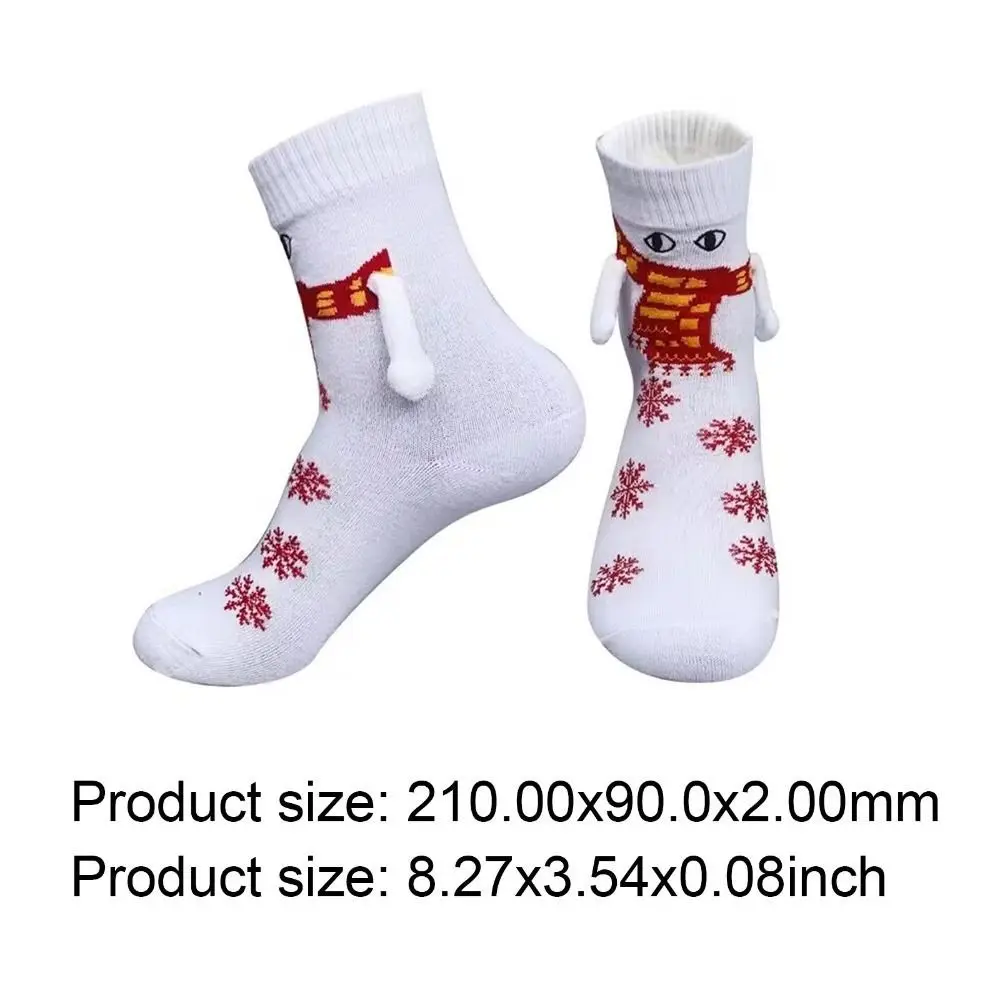 جديد الكرتون المغناطيسي عقد الأيدي الجوارب مع التعبير جوارب يمكن السير بها على الأرض منتصف العجل الجوارب الدافئة مضحك عيد الميلاد جورب للنساء الرجال