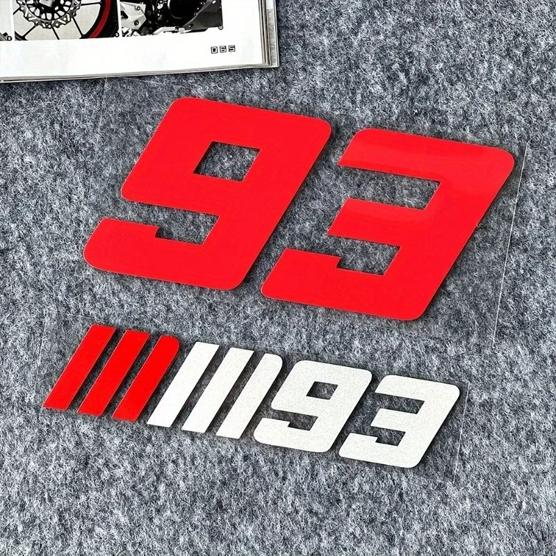AliExpress NONE 2pcs/Set No. 93 Cycling Helmet Personalized Car Sticker, Motorcycle Race Teammate Cheering Sticker, Scratch Motorcycle Sticker