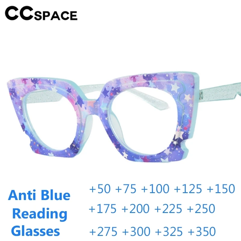 Fashion Colorful Anti Blue Light Reading Glasses Women Square Resin Optical Presbyopic Spectacle Custom Diopter +50~+600 #302613