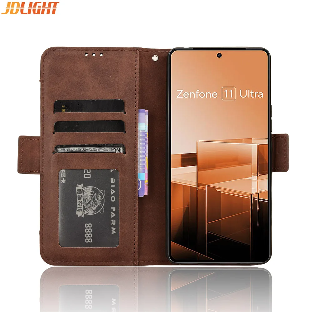 Wallet Cases For Asus Zenfone 11 Ultra Case Magnetic Closure Book Flip Cover Leather Card Holder Mobile Phone Bags