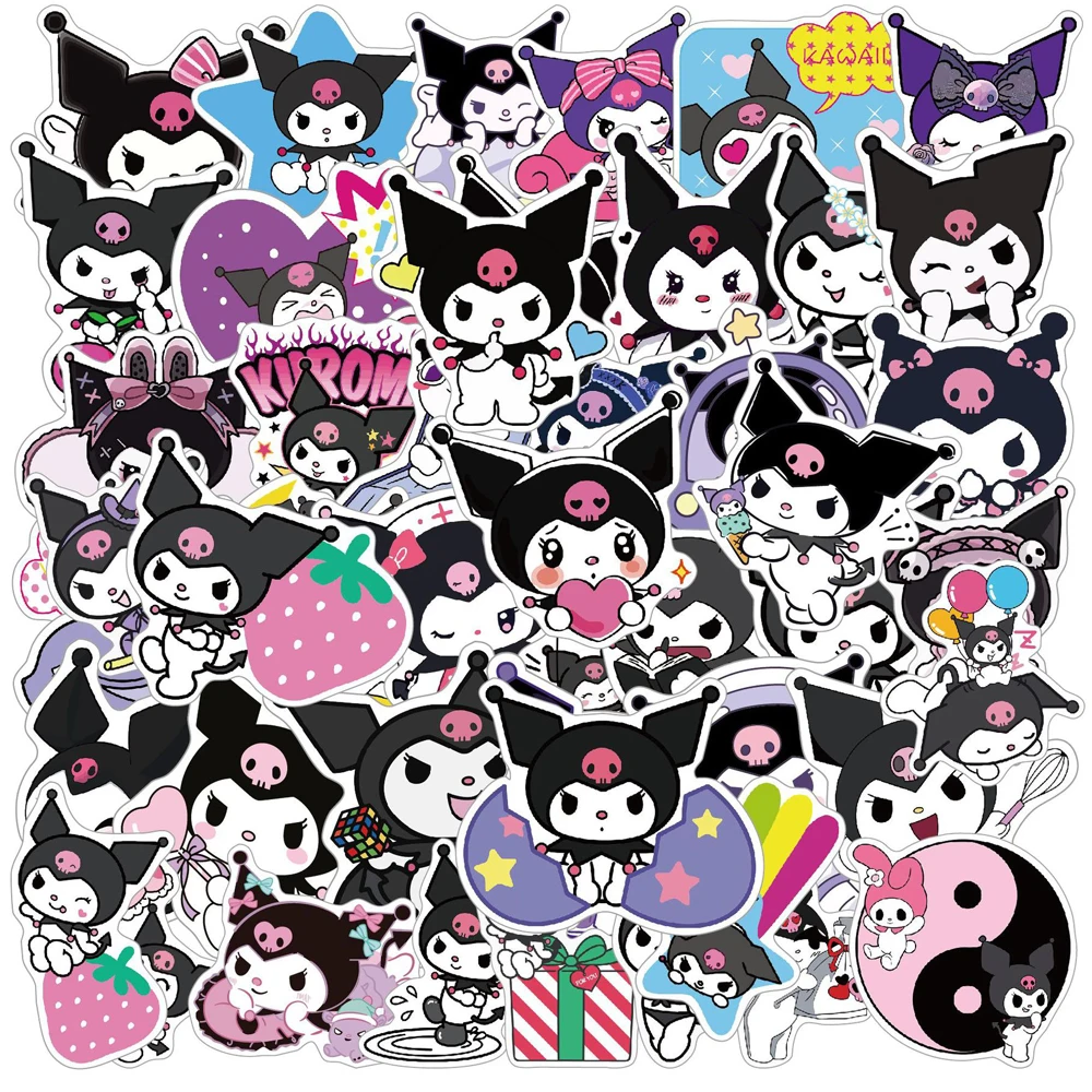 10/30/50pcs Funny Cute Kuromi Cartoon Stickers Sanrio Graffiti Kids Sticker Toy DIY Luggage Water Bottle Phone Funny Anime Decal