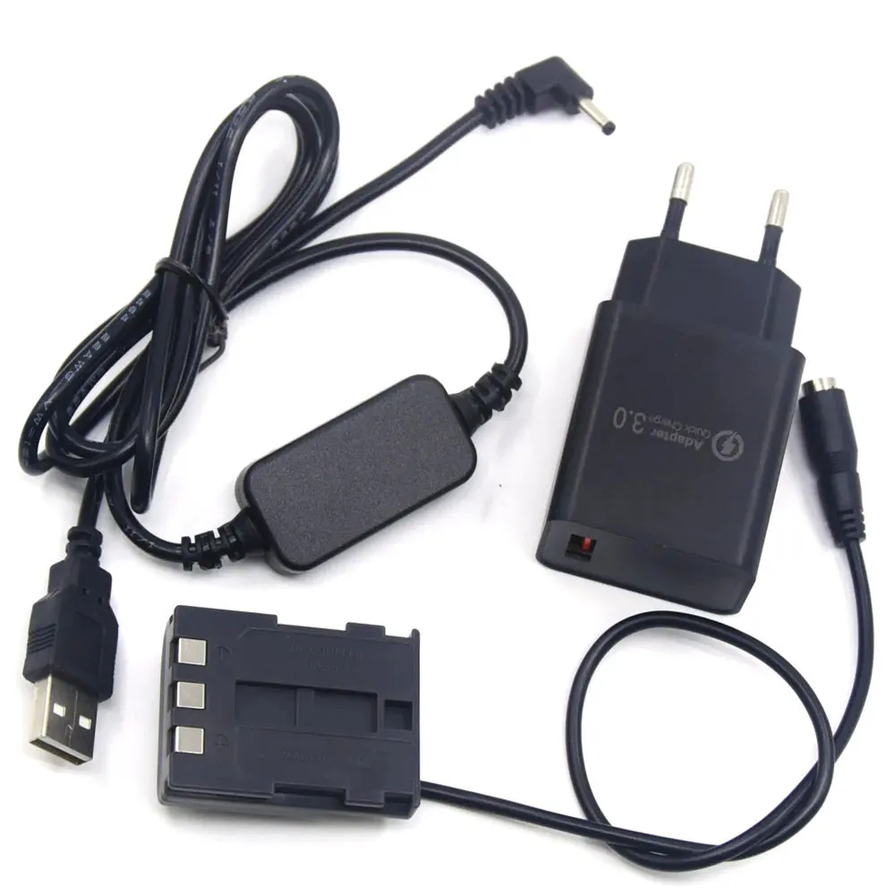 Cabo USB Power Bank Adapter, carregador para Canon G7 G9 S60 S70 S80 EOS 350D 400D, acoplador DC DR-20, NB2LH NB-2L bateria falsa