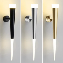 Nordic Led Wall Lights Acrylic Aluminum tube lamps Bedroom Bedside Gold Black Sconce Corridor Hallway Living Room Sofa Backgroun