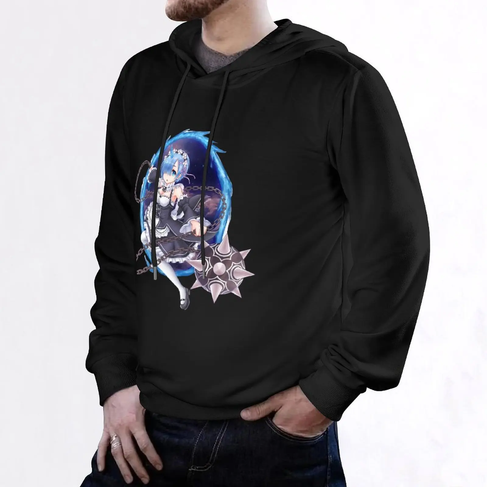 Rem (re zero) Hoodie fashion pria pakaian pria jaket musim gugur hoodie ukuran besar pria