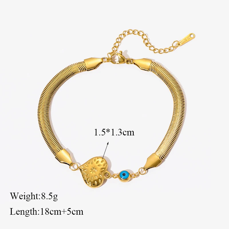 EILIECK 316L Edelstahl Armband in Goldfarbe für Damen, schlichter Stil, Gliederkette, trendiges, modisches, nicht ausbleibendes Schmuckstück, Geschenk. – Detail 8