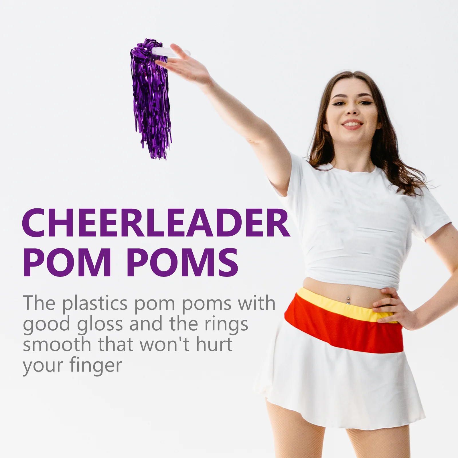 

10 шт., 5 пар, 25 г помпонов для болельщиков, пластиковый легкий небьющийся цветочный шар с блестящей ручкой для спортивных мероприятий