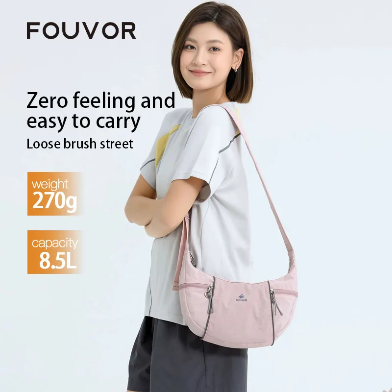 

Fouvor Nylon Waterproof Crossbody Bag Large Capacity Versatile Women's Shoulder Bags 2026 Lightweight Hobo Bag 3073-05 3073-11