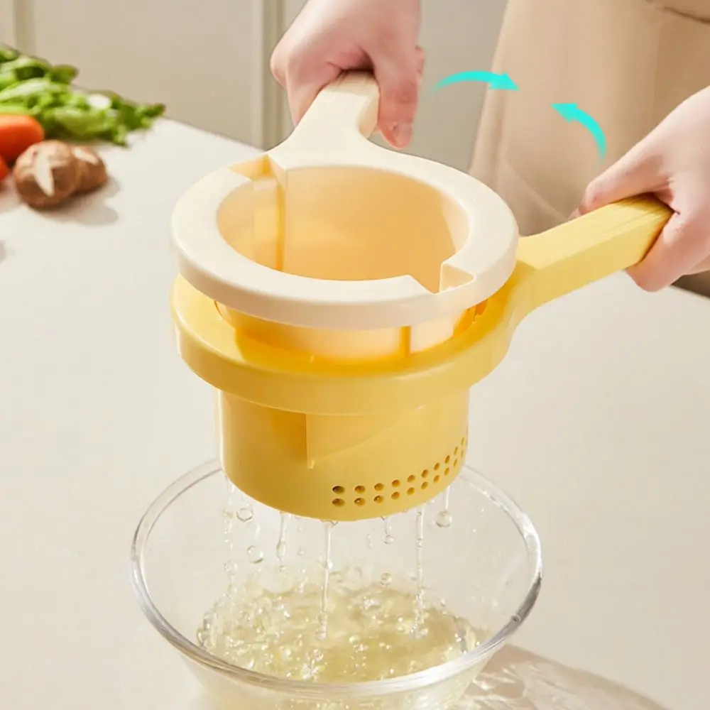

Portable Vegetable Squeezer Manual Rotating Draining Hole Vegetable Water Squeezing Machine Comfortable Handle Detachable