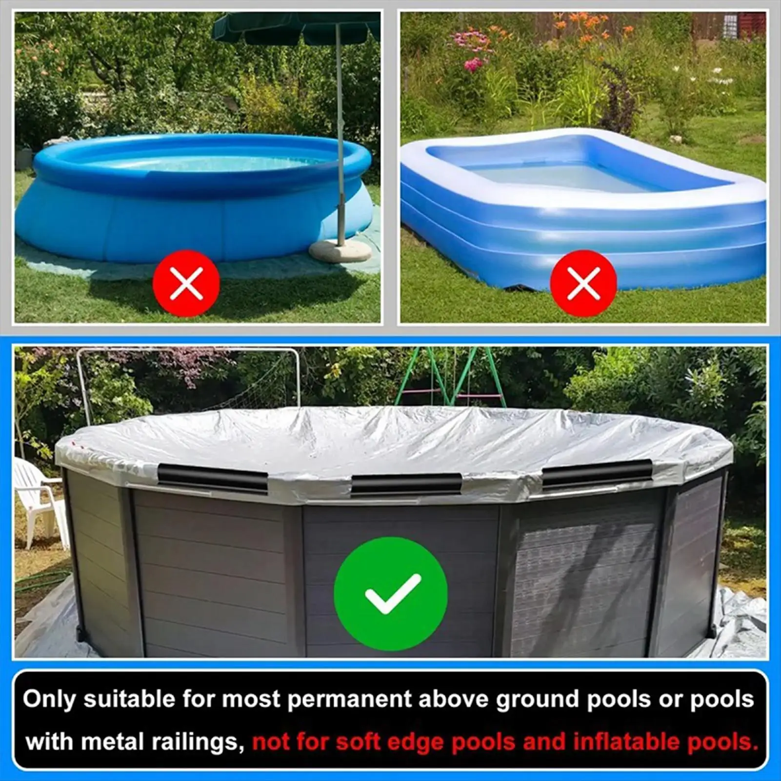 60Pcs Swimming Pool Cover Clamps Useful Aboved Ground Pools Clips Mini Pool Cover Clips Winter Pool Cover Clips