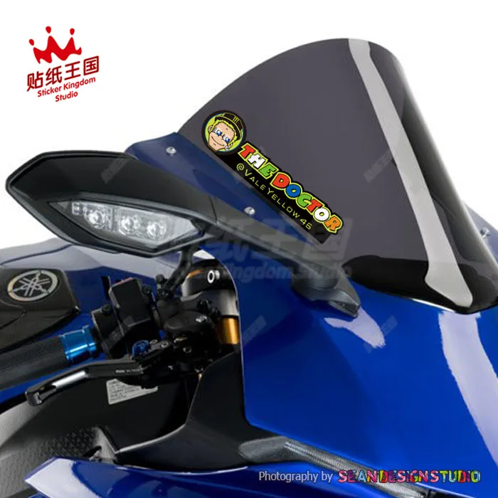 1 pair For GP Rossi the doctor 46 motor bike Decals windshield Windscreen Screen motorcycle Waterproof Stickers 02