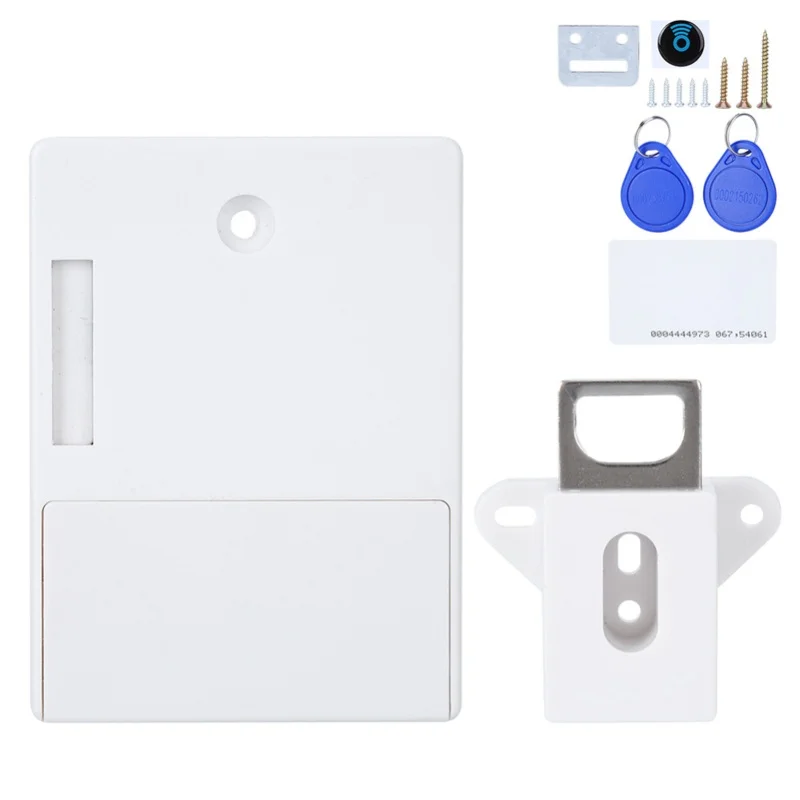 125KHz Smart Cabinet Lock Electronic RFID Card Opening No Drill For Wardrobe Sauna LockerWhite