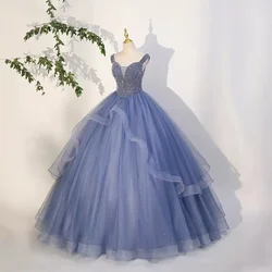 Customized Fashion Ball Gown Women Evening Dresses Sequins Tulle Prom Birthday Party Gowns Formal Occasion robes de soirée